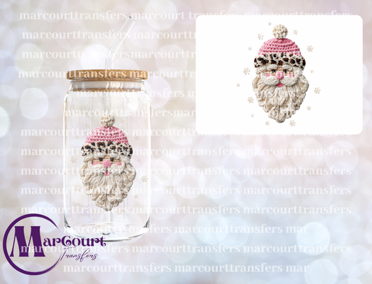 SANTA CHEETAH FAUX YARN 1-DECAL-UV DTF CUP WRAP