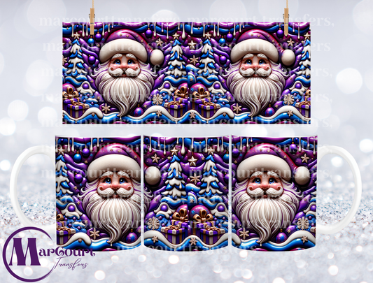 SANTA PURPLE AND BLUE-MUG TRANSFER