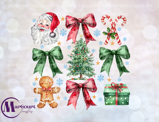 SANTA RED AND GREEN BOWS ELEMENTS