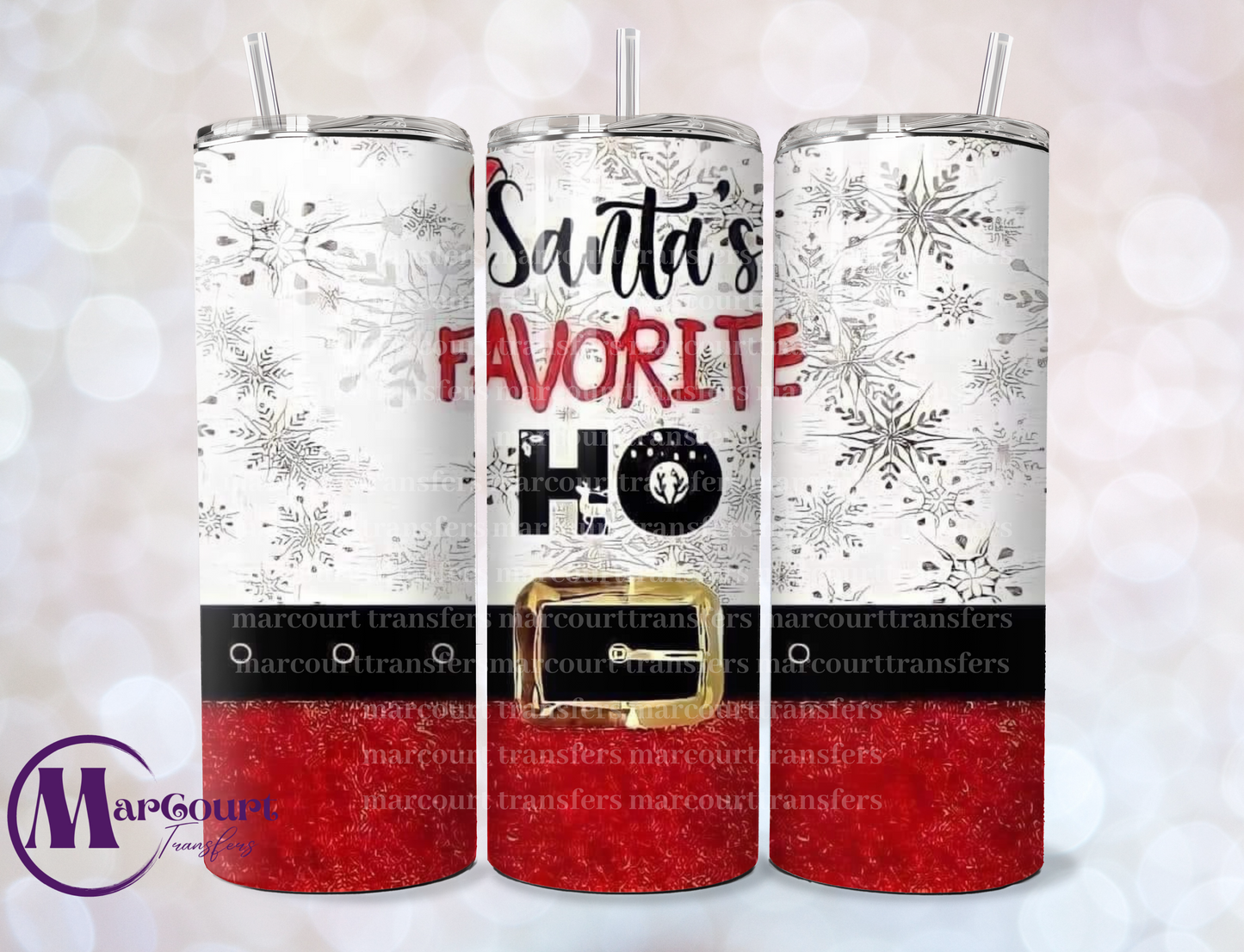 SANTAS FAVORITE HO-SKINNY TUMBLER TRANSFER