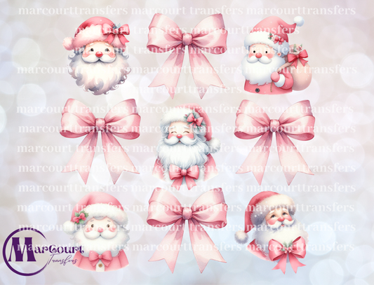 SANTA AND BOWS PINK ELEMENTS