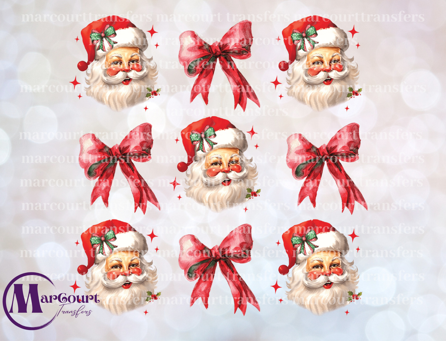 SANTA WITH BOWS DOTS ELEMENTS