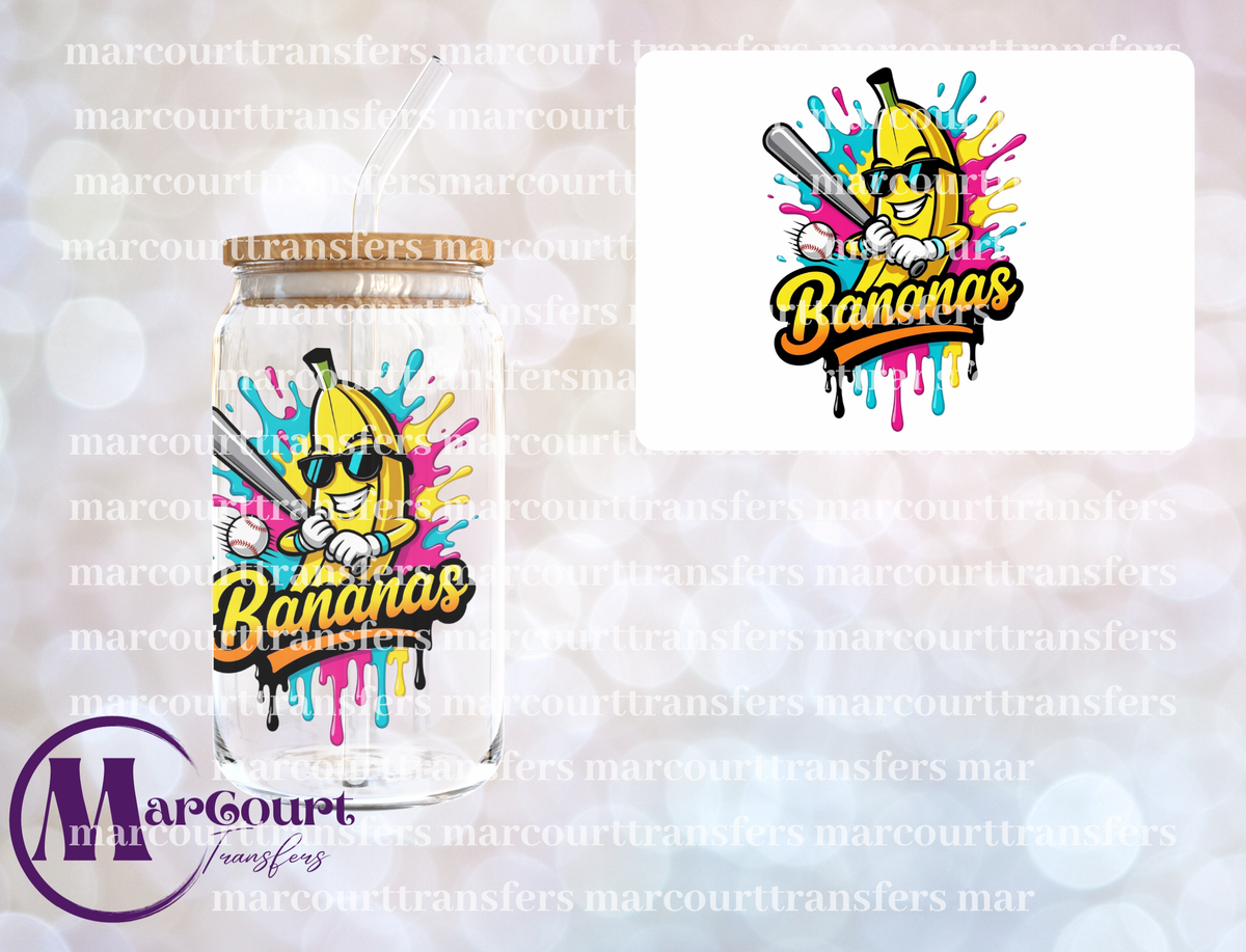 SAVANNAH BANANAS SPLATTER PAINT-UV DTF CUP WRAP