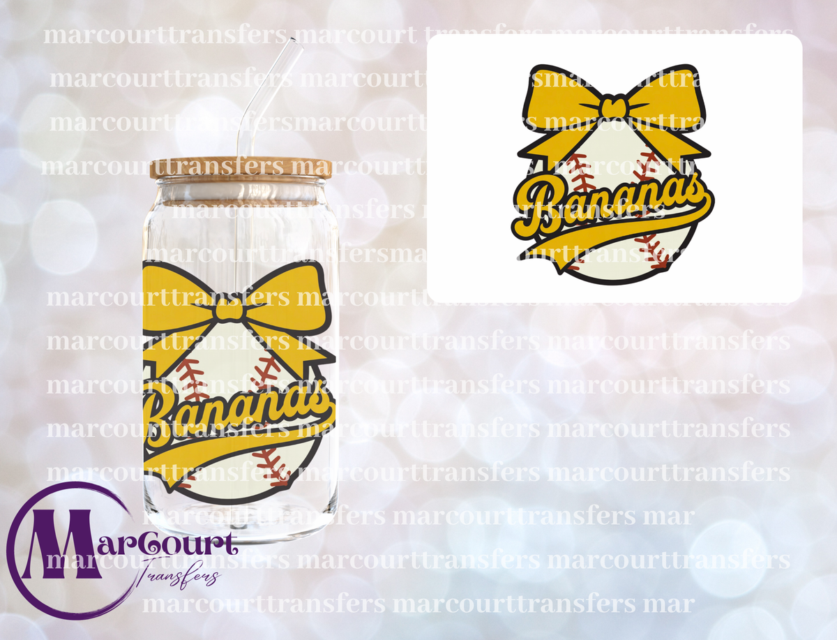 SAVANNAH BANANAS BOW 1-UV DTF CUP WRAP