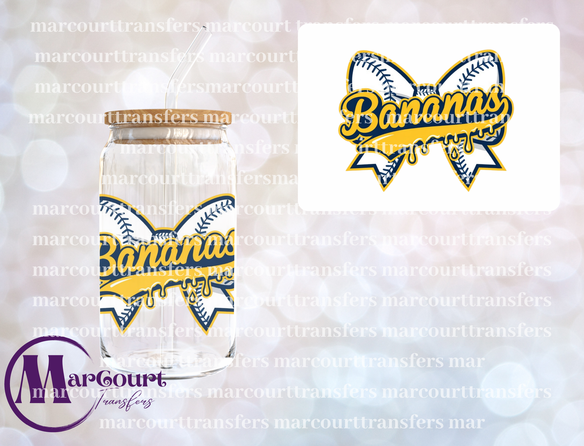 SAVANNAH BANANAS BOW 2-UV DTF CUP WRAP