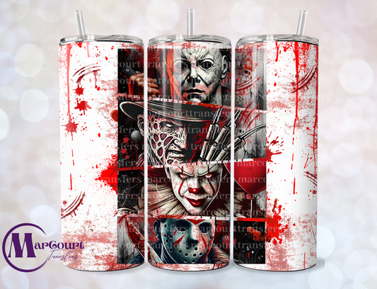 SCARY MOVIE GUYS BLOODY-SKINNY TUMBLER TRANSFER