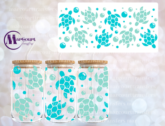 SEA TURTLE TURQOISE-16 0Z-UV DTF CUP WRAP