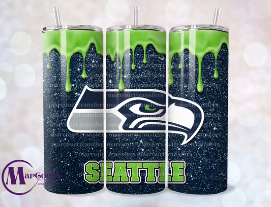 SEATTLE SEAHAWKS DRIP-20-SKINNY SUBLIMATION TUMBLER TRANSFER