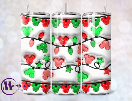 MICKEY CHRISTMAS LIGHTS-SKINNY TUMBLER TRANSFER