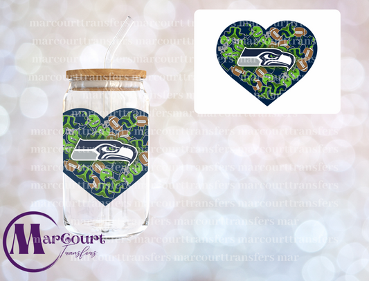 SEATTLE SEAHAWKS HEART DECAL-UV DTF CUP WRAP