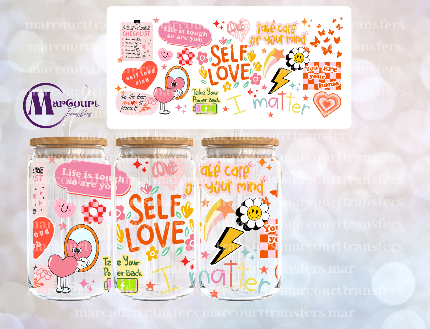 SELF LOVE-16 0Z-UV DTF CUP WRAP