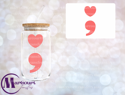 SEMICOLON HEART-UV DTF CUP WRAP