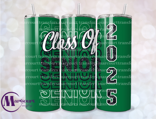 SENIOR 2025 BLACK AND DARK GREEN-20 OZ-UV DTF CUP WRAP