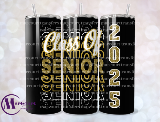 SENIOR 2025 BLACK AND GOLD-20 OZ-UV DTF CUP WRAP