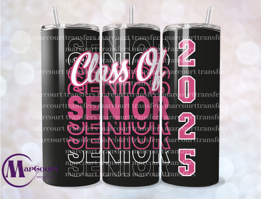 SENIOR 2025 BLACK AND PINK-20 OZ-UV DTF CUP WRAP