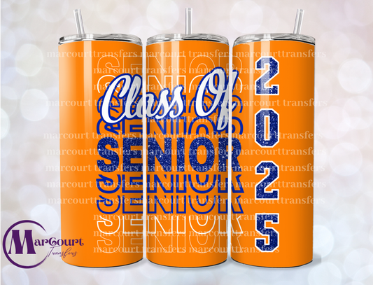 SENIOR 2025 ORANGE AND BLUE-20 OZ-UV DTF CUP WRAP