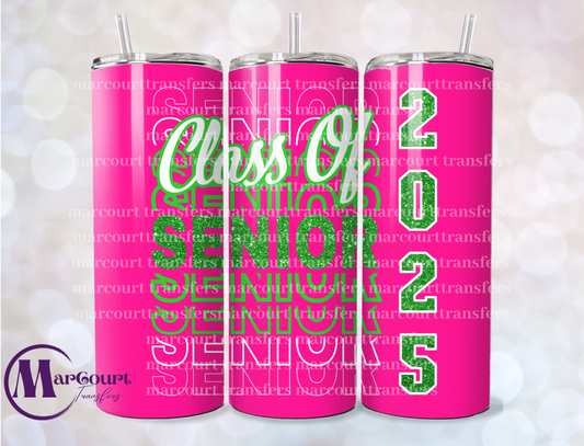 SENIOR 2025 PINK AND GREEN-20 OZ-UV DTF CUP WRAP