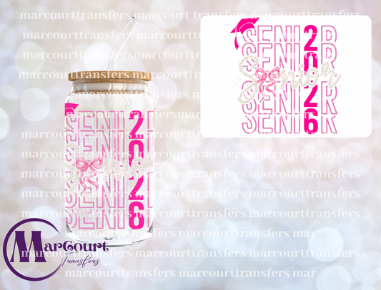 SENIOR 2026 PINK-UV DTF CUP WRAP