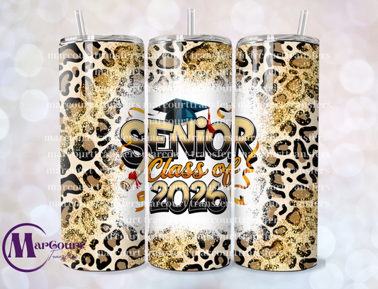SENIOR CLASS OF 2026 CHEETAH-20 OZ-UV DTF CUP WRAP