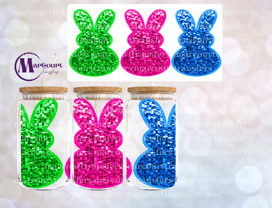 FAUX SEQUIN BUNNIES-16 0Z-UV DTF CUP WRAP