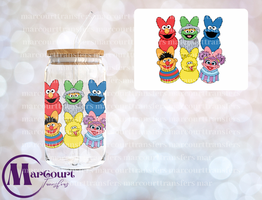 SESAME PEEPS-DECAL-UV DTF CUP WRAP