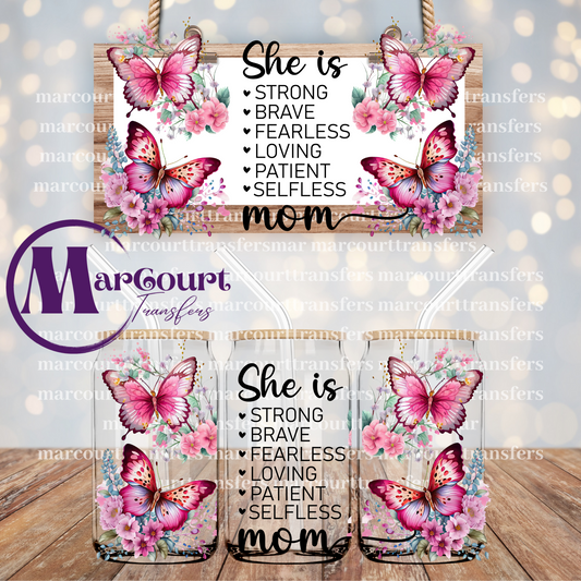 SHE IS MOM-16 0Z-UV DTF CUP WRAP