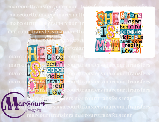 SHE IS STRONG MOM-DECAL-UV DTF CUP WRAP