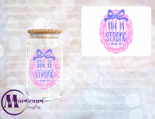SHE IS STRONG-UV DTF CUP WRAP