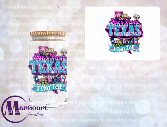 SHES FROM TEXAS I CAN TELL LEOPARD-UV DTF CUP WRAP