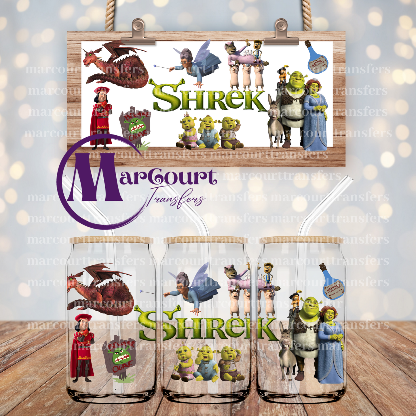 SHREK 2-16 0Z-UV DTF CUP WRAP