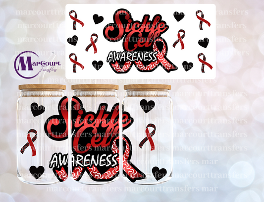 SICKLE CELL AWARENESS-16 0Z-UV DTF CUP WRAP