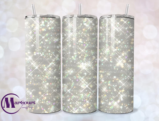 SILVER HOLOGRAPHIC-SKINNY TUMBLER TRANSFER