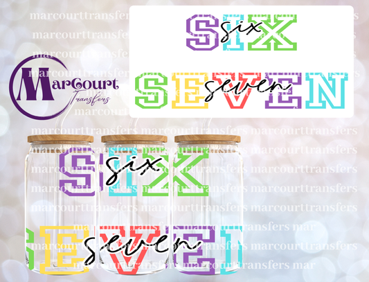 SIX SEVEN COLORFUL-16 0Z-UV DTF CUP WRAP