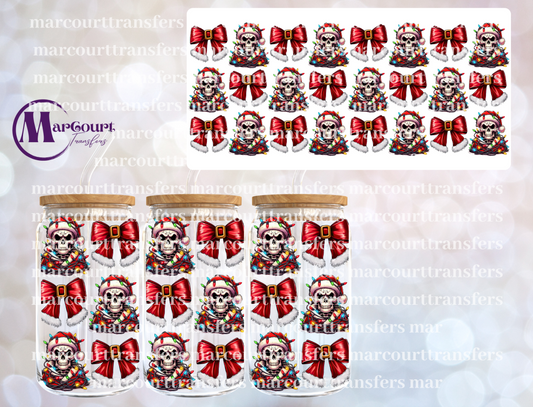 SKELETON SANTA SUIT BOWS-16 0Z-UV DTF CUP WRAP