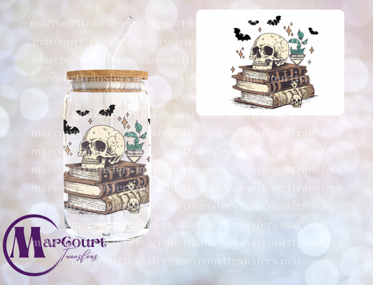 SKULL N BOOKS-DECAL-UV DTF CUP WRAP