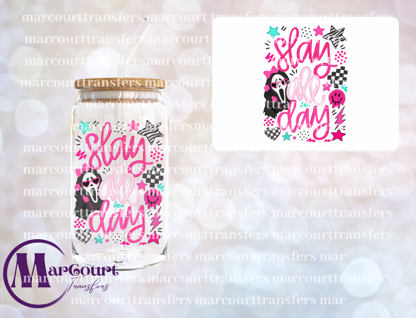 SLAY ALL DAY SCREAM-UV DTF CUP WRAP