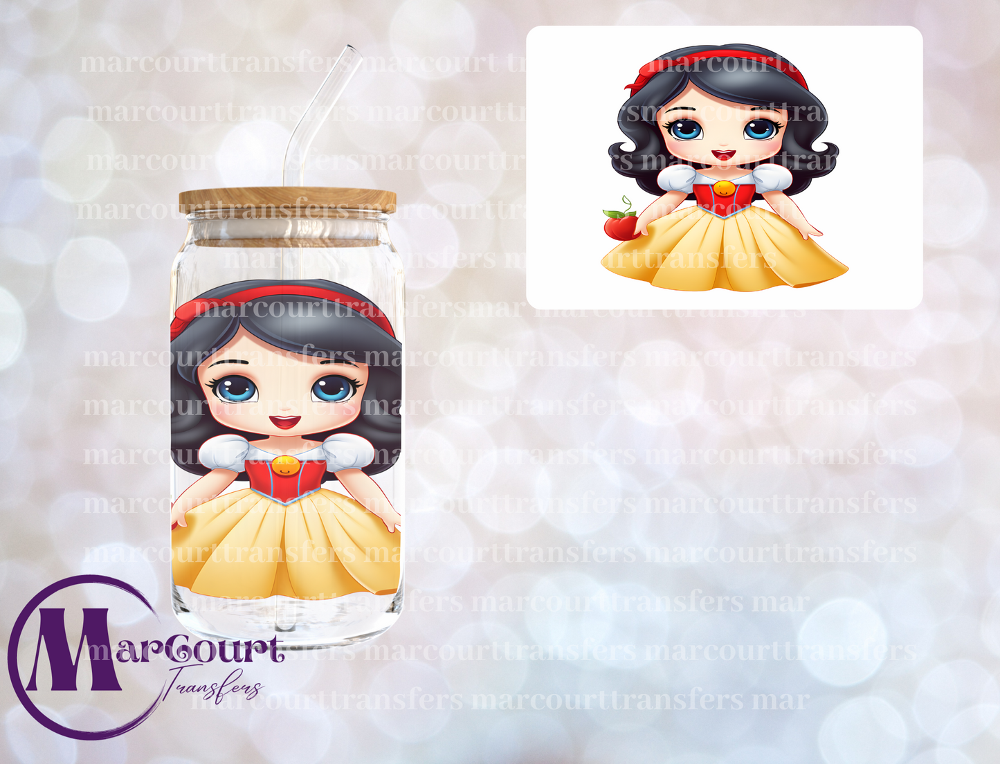 SNOW WHITE GIRL DECAL-UV DTF CUP WRAP