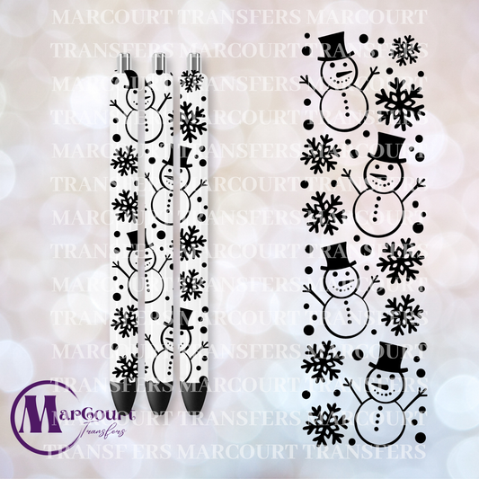 SNOWMAN BLK PEN-UV PEN WRAP