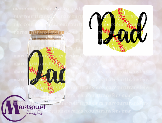 SOFTBALL DAD-DECAL-UV DTF CUP WRAP