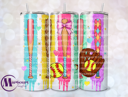 SOFTBALL PLAYER ICE CREAM SOFTBALL DRIP-SKINNY TUMBLER TRANSFER