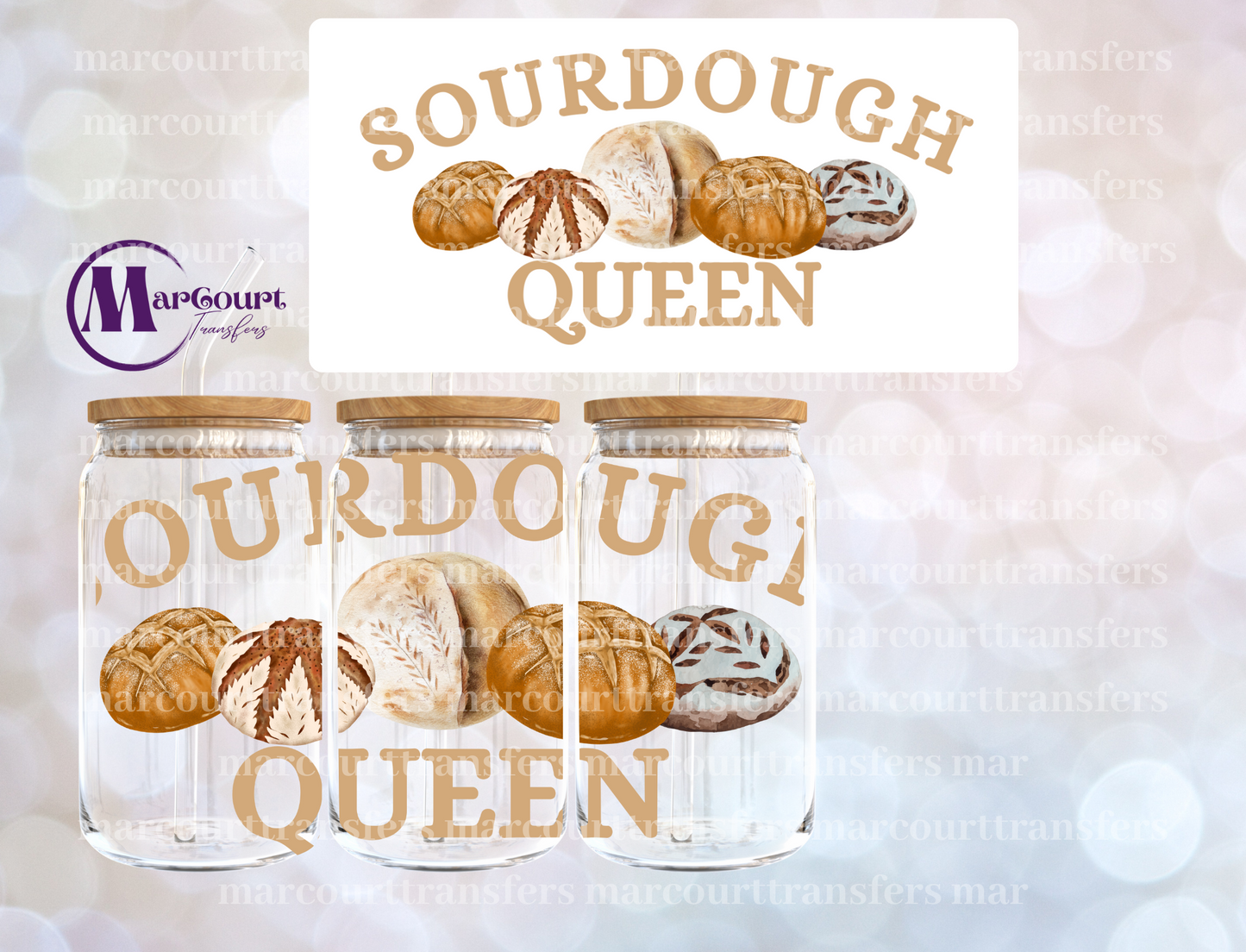 SOURDOUGH QUEEN-16 0Z-UV DTF CUP WRAP