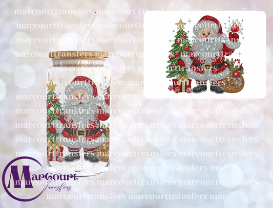 SPARKLY RHINESTONE SANTA-UV DTF CUP WRAP