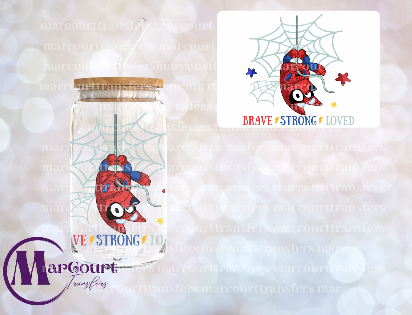 SPIDERMAN BLUEY-DECAL-UV DTF CUP WRAP