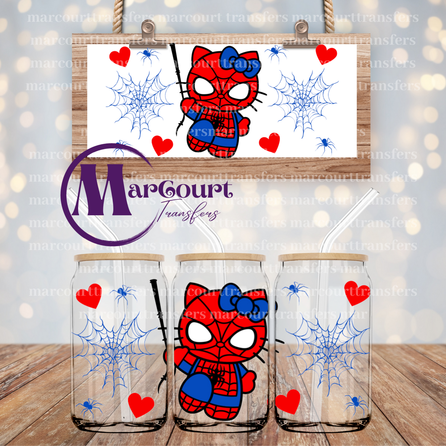 SPIDEY KITTY-16 0Z-UV DTF CUP WRAP