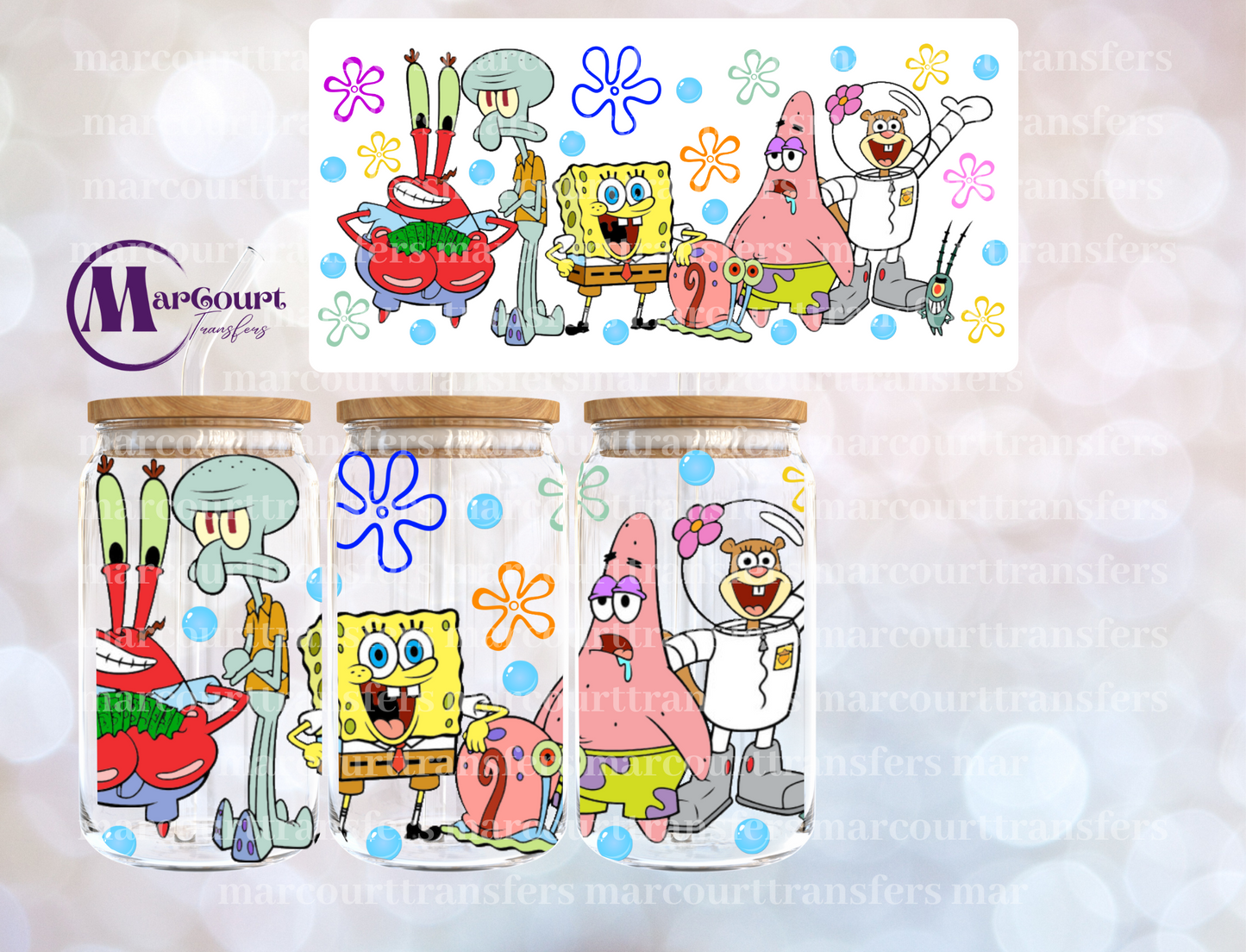 SPONGE AND FRIENDS-16 0Z-UV DTF CUP WRAP