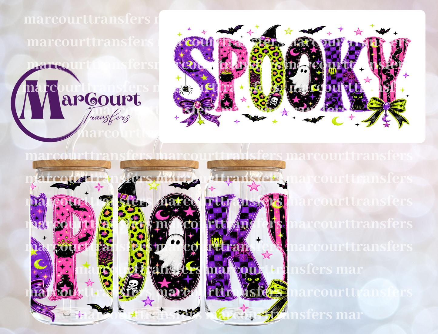 SPOOKY LETTERS-16 0Z-UV DTF CUP WRAP