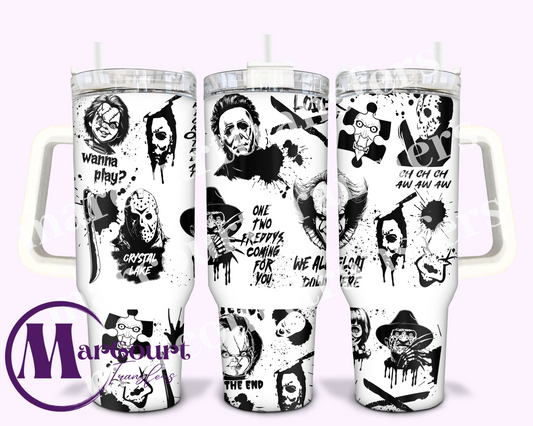 SPOOKY MOVIE VILLAINS-40 0Z-UV DTF CUP WRAP