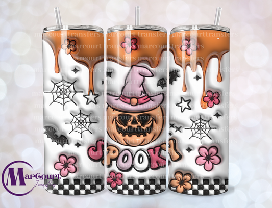 SPOOKY PUMPKIN INFLATED-SKINNY TUMBLER TRANSFER