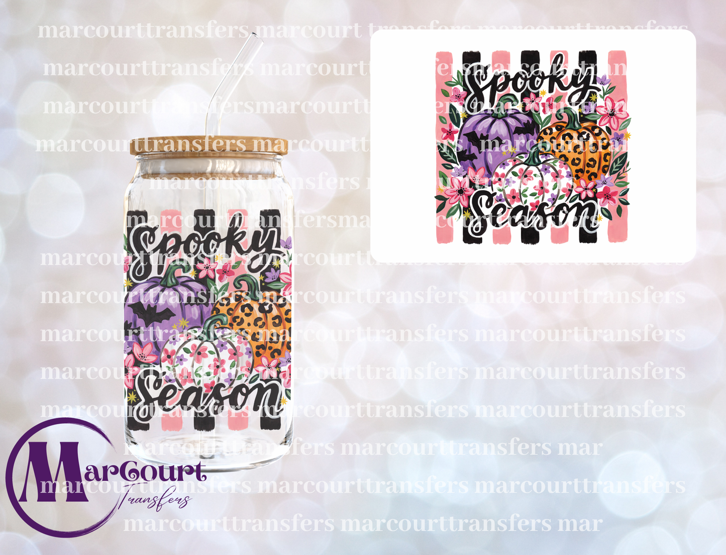 SPOOKY SEASON BLACK AND PINK-UV DTF CUP WRAP