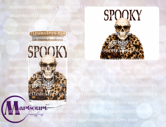 SPOOKY SKELETON WITH FUR-UV DTF CUP WRAP